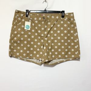 Boden Shorts Brown White Polka Dots Womens US 16 UK 20